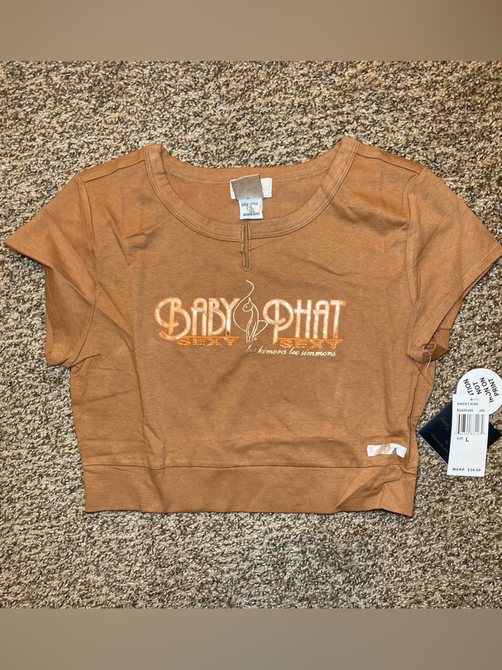 Baby Phat Brown Logo Crop Tee